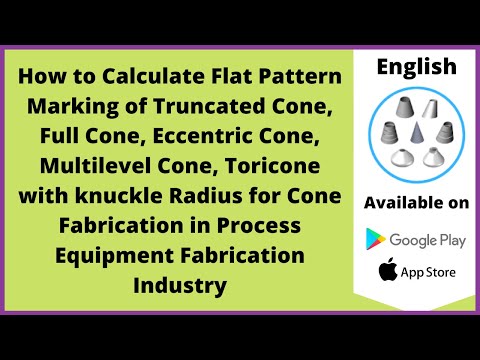 How to Calculate Flat Pattern Marking of Truncated Cone, Eccentric Cone, Toricone |English|Let&#039;sFab