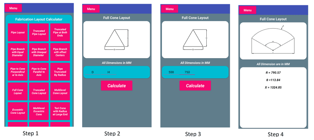 Screenshots for Cone Layout Example Checking Process